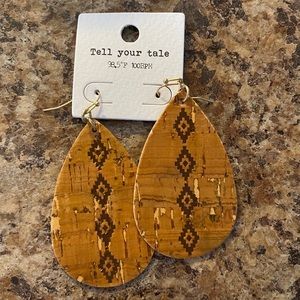 Mustard Southwestern Cork Earrings